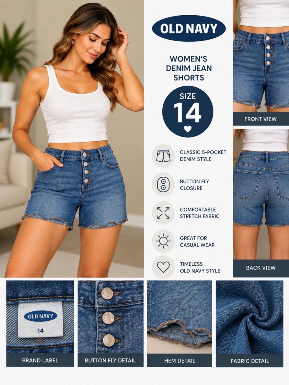Old navy Women's Size 14 denim jean shorts #31